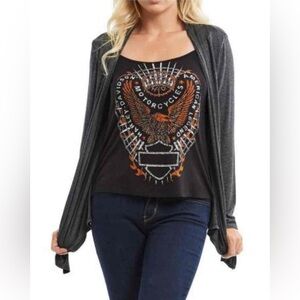 Harley-Davidson 2-IN-1 Shirt & Cardigan, Charcoal